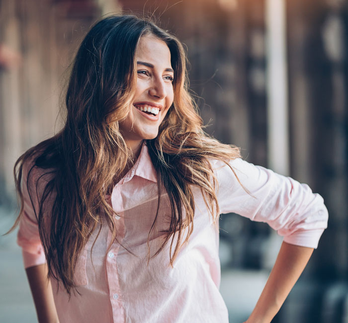 woman smiling
