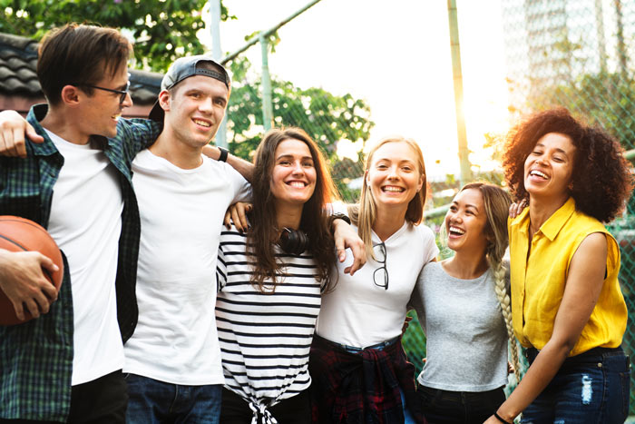 group of young people smiling
